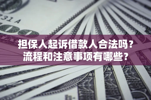 武汉担保人起诉借款人合法吗？流程和注意事项有哪些？