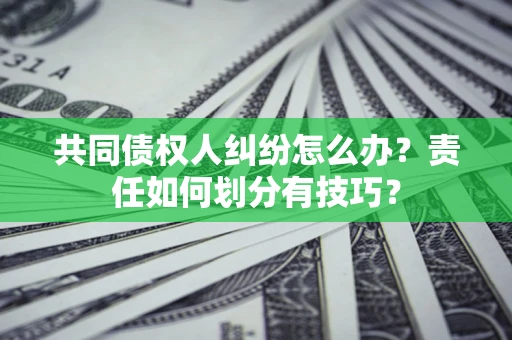 武汉共同债权人纠纷怎么办？责任如何划分有技巧？