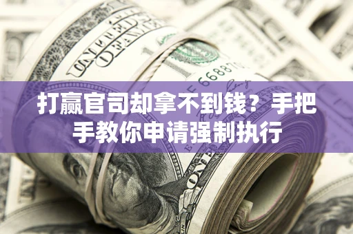 武汉打赢官司却拿不到钱？手把手教你申请强制执行