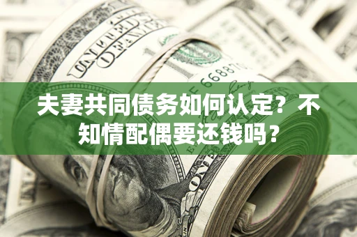 武汉夫妻共同债务如何认定？不知情配偶要还钱吗？