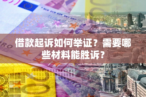 武汉借款起诉如何举证？需要哪些材料能胜诉？