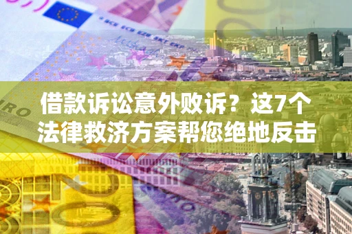 武汉借款诉讼意外败诉？这7个法律救济方案帮您绝地反击！