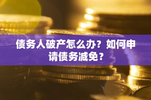 武汉债务人破产怎么办？如何申请债务减免？