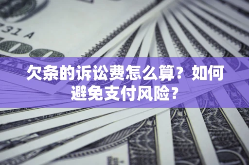 武汉欠条的诉讼费怎么算？如何避免支付风险？